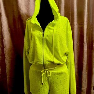 Yellow hoodie and shorts Set